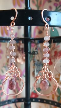 Image 3 of Pink Tourmaline & Strawberry Quartz Ethereal Dangle 🩷