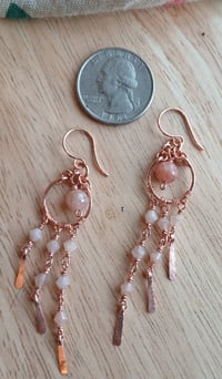 Image 2 of Cascade Peach Moonstone Copper Earrings🍑