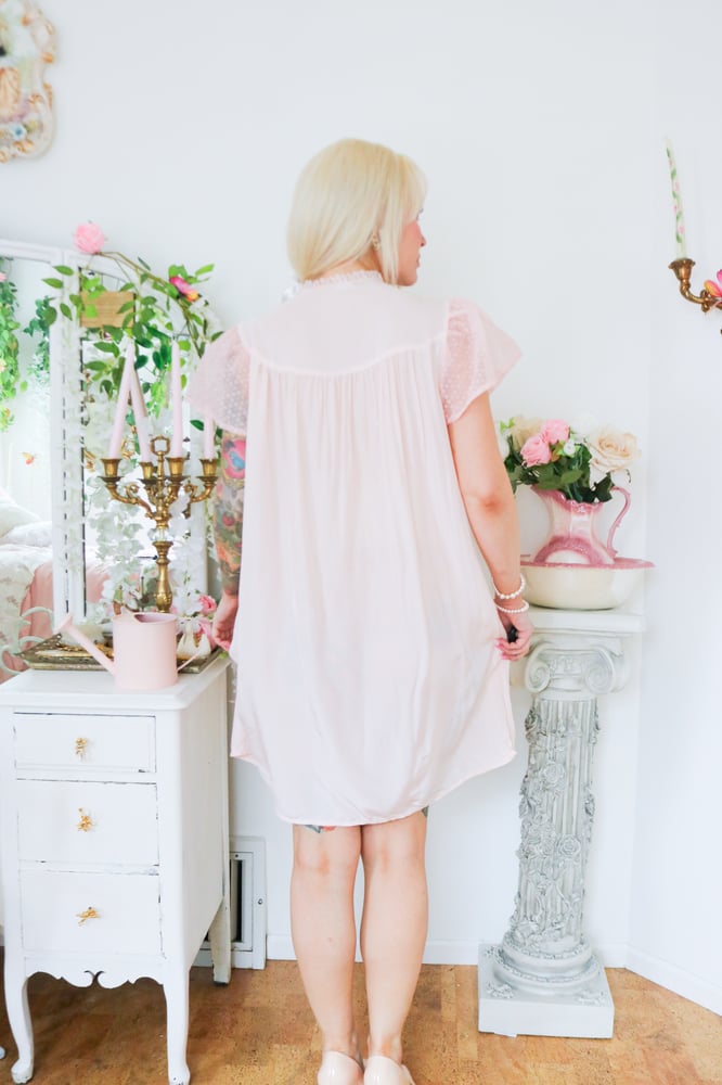 Image of RARE 1950s Dora Gottlieb Springtime Dream Button Up Nightgown (Medium)