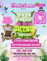 ✨SIP N SEW✨APRIL 25TH -MAKE YOUR OWN THROW PILLOW✨💖