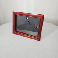 Image 1 of Vintage 5x7 Burgundy Picture Frame, Wood with Beaded Inside Edge, #986