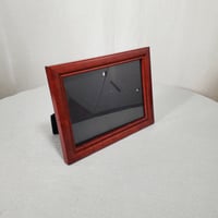 Image 2 of Vintage 5x7 Burgundy Picture Frame, Wood with Beaded Inside Edge, #986