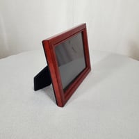Image 3 of Vintage 5x7 Burgundy Picture Frame, Wood with Beaded Inside Edge, #986