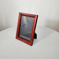Image 6 of Vintage 5x7 Burgundy Picture Frame, Wood with Beaded Inside Edge, #986