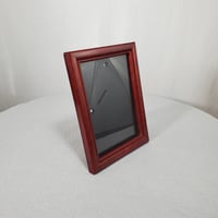 Image 7 of Vintage 5x7 Burgundy Picture Frame, Wood with Beaded Inside Edge, #986