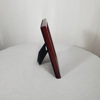 Image 8 of Vintage 5x7 Burgundy Picture Frame, Wood with Beaded Inside Edge, #986