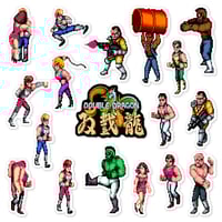 Image 1 of Double Dragon Arcade Sticker/Magnet Sets (18 Pieces) 