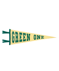 Image 1 of 4/20 GREEN ONE Felt Flag by Oxford Pennant