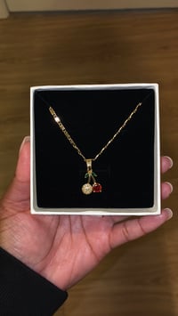Tropical Cherry Drop Necklace 