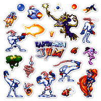 Image 1 of Earthworm Jim Sticker/Magnet Sets (21 Pieces) 