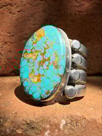 Image 1 of WL&A Handmade Old Style Heavy Ingot Gem Grade Royston Medicine Ring - Size 12