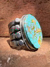 Image 2 of WL&A Handmade Old Style Heavy Ingot Gem Grade Royston Medicine Ring - Size 12