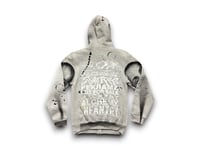 Image 2 of Sade Adu Custom Upcycled Reworked Screen Print zip up gray hoodie 