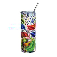 Image 1 of Dominican Republic Flag 20oz Tumbler – Tropical Music & Drinks Stainless Steel Cup