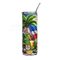 Image 2 of Dominican Republic Flag 20oz Tumbler – Tropical Music & Drinks Stainless Steel Cup