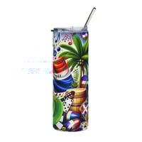 Image 4 of Dominican Republic Flag 20oz Tumbler – Tropical Music & Drinks Stainless Steel Cup
