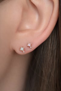 Image 2 of Mini Green Sapphire Stud