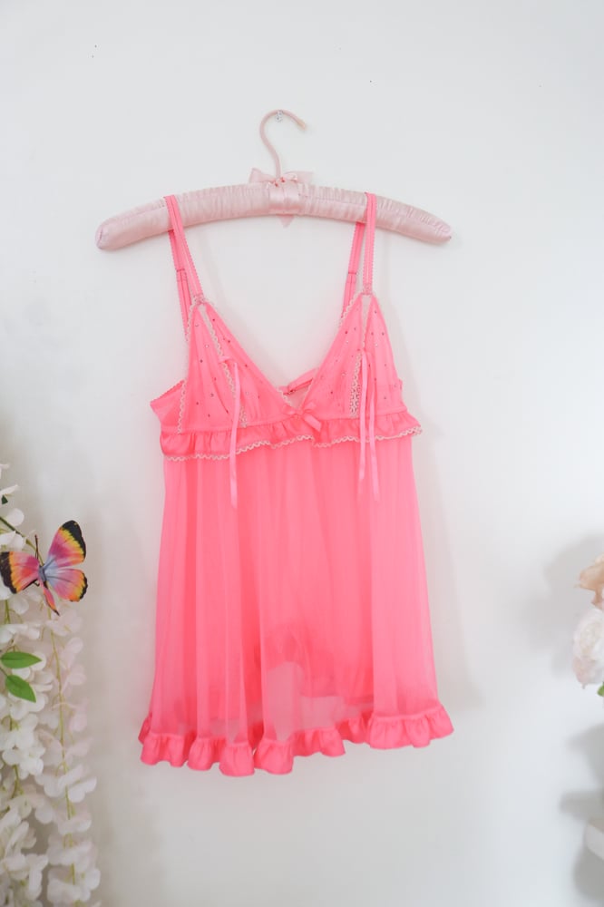 Image of Dreamy VS Sexy Little Things Hot Neon Pink Babydoll (Medium)