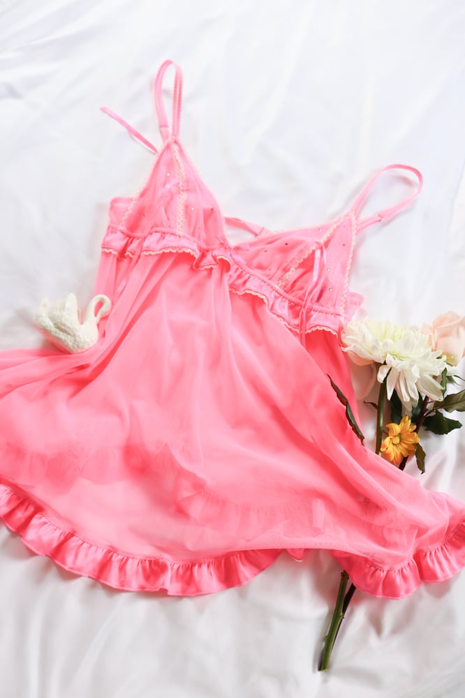 Image of Dreamy VS Sexy Little Things Hot Neon Pink Babydoll (Medium)