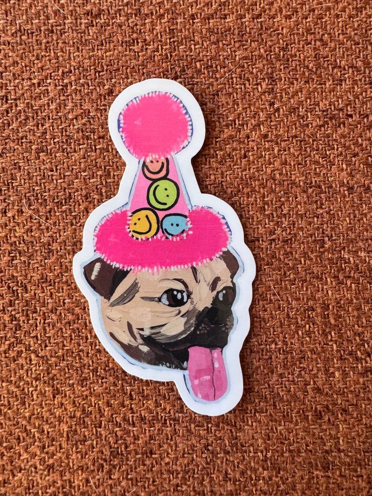 Image of Party Pug Sticker