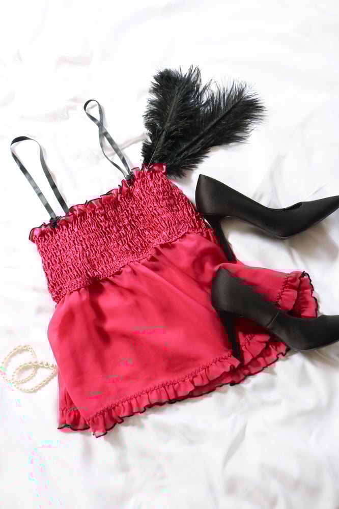 Image of Y2K Secret Treasures Magenta Babydoll Top  (Medium) 