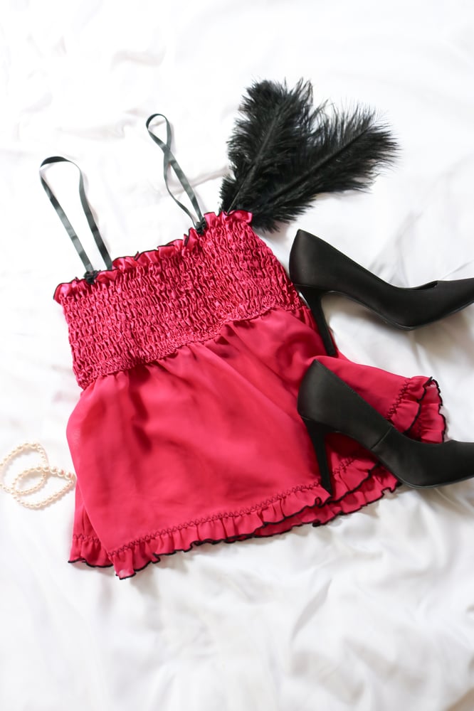 Image of Y2K Secret Treasures Magenta Babydoll Top  (Medium) 