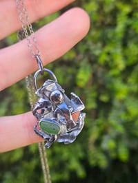 Image 5 of Ready to ship! 'Ghost Ship ' Oxidised Sterling Silver & Cornish Green Seaglass 