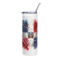 Image 1 of Dominican Republic Flag Watercolor 20oz Stainless Steel Tumbler