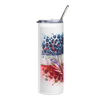 Image 2 of Dominican Republic Flag Watercolor 20oz Stainless Steel Tumbler