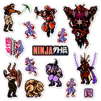 Image 1 of Ninja Gaiden NES Sticker/Magnet Sets (14 Pieces) 