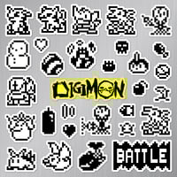 Image 2 of Digimon Original Virtual Pet 1997 Version 2 Sticker/Magnet Sets (30 Pieces) 