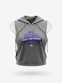 Image 1 of Sleeveless Crop Top Hoodie I’m Her Built Different