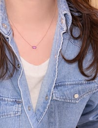 Image 4 of Eleanor Pink Sapphire Necklace