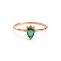 Image 1 of Tiara Teardrop Emerald Ring