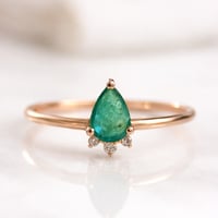 Image 2 of Tiara Teardrop Emerald Ring