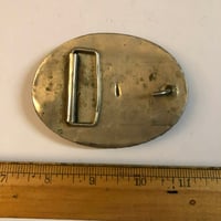 Image 4 of Scorpion belt buckle green taxidermy alpaca silver 1980s