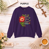 Image 5 of Inspirational Floral Crewneck Sweatshirt – “Be Hopeful, Be Resilient, You Are Enough”