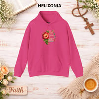 Image 3 of Inspirational Floral Hoodie – “Be Hopeful, Be Resilient, You Are Enough” Hibiscus Faith Hoodie