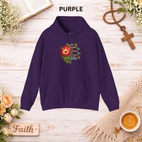 Image 4 of Inspirational Floral Hoodie – “Be Hopeful, Be Resilient, You Are Enough” Hibiscus Faith Hoodie