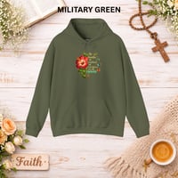 Image 6 of Inspirational Floral Hoodie – “Be Hopeful, Be Resilient, You Are Enough” Hibiscus Faith Hoodie
