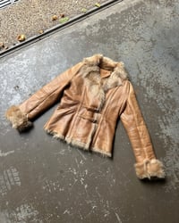 Image 4 of TAN LEATHER & FUR JACKET