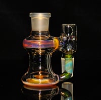 Image 1 of GREASE STAIN > ICY WHITE SATIN & MYSTERY AVENTURINE 18x18 DRY ASH CATCHER