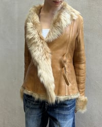 Image 12 of TAN LEATHER & FUR JACKET