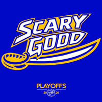 Image 3 of Women's Scary Good Buffalo Hockey T-Shirt Hoodie - Royal