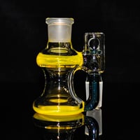 Image 1 of YELLOW OPAL > ICY WHITE SATIN & BLUE STARDUST 18x18 DRY ASH CATCHER