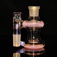 Image 2 of TRANSPARENT ROSE QUARTZ > ICY WHITE SATIN & ROSE QUARTZ 18x18 DRY ASH CATCHER