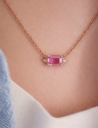 Image 3 of Eleanor Pink Sapphire Necklace