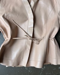 Image 5 of TIE WAIST LEATHER JACKET