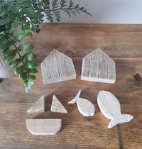 Image 4 of Adult and Child Aprons - Block Printing Kit with Seaside Themed Blocks 