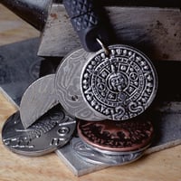 Image 1 of Mexican Aztec Sunstone EDC Fidget Clicker Keychain